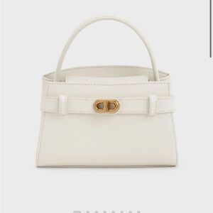 Charles and Keith Cream Top Handle Bag